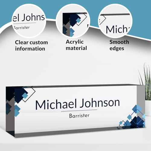 Desk Name Plate Personalized, Custom Name Plate for Desk, Acrylic Desktop Accessories, Office Gift & Decor for Women Men, Teacher Nurse Boss Employee Appreciation Gifts - Image 3