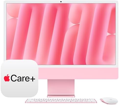 Apple 2024 iMac All-in-One Desktop Computer with M4 chip with 10-core CPU, 10-core GPU: Built for Apple Intelligence, 16GB Unified Memory, 512GB SSD Storage; Pink with AppleCare+ (3 Years) by Apple