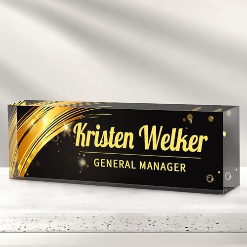 Custom Office Name Plate for Desk - Desk Name Plate Personalized Gifts for Coworkers, Boss, Employees, Teacher, Nurse - Office Desk Decor for Women Men - Employee Appreciation Gifts (Business Style) by Cryphart-CustomGiftExpert
