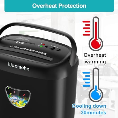 Home Office Paper Shredder,14-Sheet Cross Cut with 6.6-Gallon Basket, High Security Level P-4,3-Mode Design Shred Card/CD/Paper - Image 6