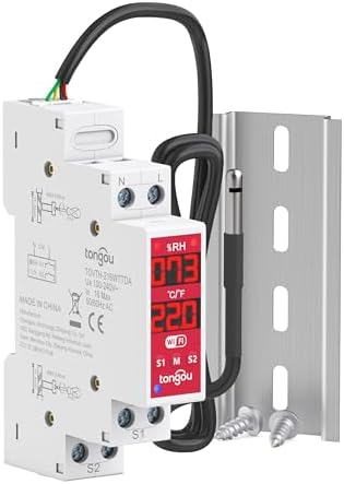 TONGOU WiFi Smart Temperature Humidity Controller Switch, DIN Rail Dry Contact Output,Tuya/ Smart Life Remote Temperature Humidity Monitor, for Electrical Cabinet/ Greenhouse Incubator, FCC Certified by Chayo-Benefityourlife