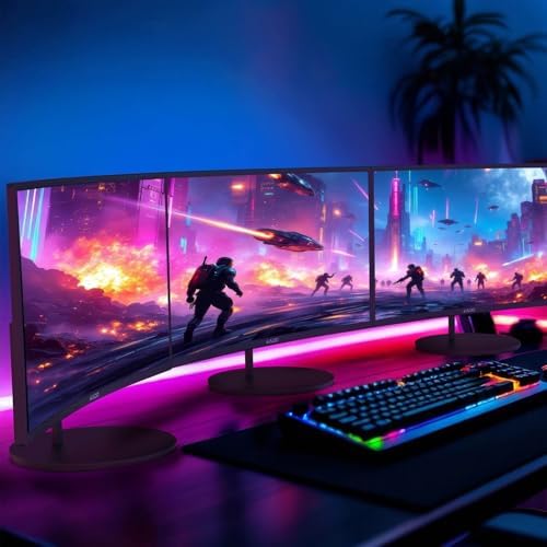 Kado 3-Pack Trio 24" Curved 1500R 1920x1080 75Hz FHD Computer Monitor - Image 4