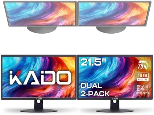 Kado 2-Pack Dual 22" Flat Screen 1920x1080 75Hz FHD Computer Monitor by Kado
