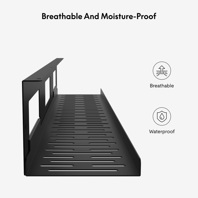 FLEXISPOT Black Cable Tray Metal Raceway Wire Organizer Office Home Computer Cable Management for Standing Desk - Image 5