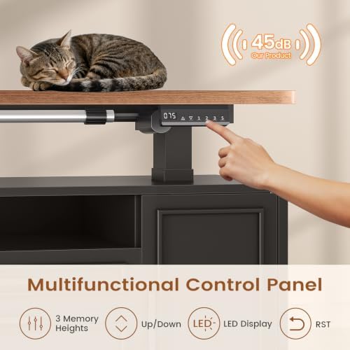 SEDETA Farmhouse L Shaped Executive Electric Standing Desk with 4 Drawers - Image 6