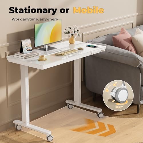 40" Glass Standing Desk with Drawer, Electric Stand up Desk - Image 6