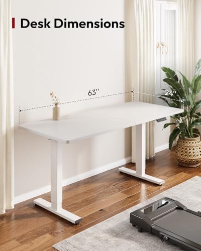 SANODESK 63''x24'' Height Adjustable Electric Standing Desk for Home Office - Image 5