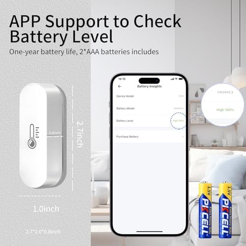 Zigbee Temperature Sensor, Humidity Sensor Thermometer for House, Compatible with Alexa & Google Assistant, eWeLink APP for Remote Monitoring and Home Automation, ZigBee 3.0 Hub Required - Image 7