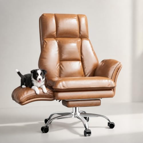 Big and Tall Office Chair, Flip Armrests for Pets & Cross Legged Sitting by HOMRELEXA