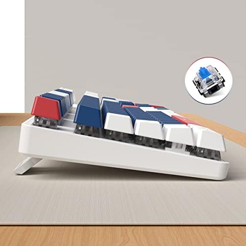 104 Keys Full Size Mechanical Gaming Keyboard | Blue Switch Blue/White/Red Combo Color Computer Keyboards | Hot Swappable US Layout Wired Mechanical PC Gaming Keyboard | Light Up Wired Keyboards - Image 3