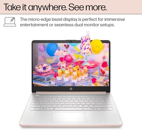 HP Ultrabook 14 Laptop Computer Business Study & Home 2025, Lifetime MS Office + Windows 11 Pro, Quad-Core Intel CPU, 8GB RAM & 628GB Storage (128GB UFS+500GB Ext), WiFi 6, HubxcelAccessory, Rose Gold - Image 7