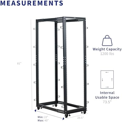 VIVO Black 42U Freestanding Server Rack Cart, CART-SR42U - Image 5
