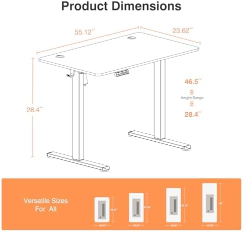 Sweetcrispy Electric Standing Desk, Computer Desk, 55x24 Inch - Image 3