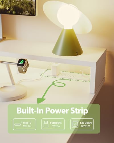 Agilestic 63 * 24 Inch Electric Standing Desk with Shelf & Led, White - Image 7