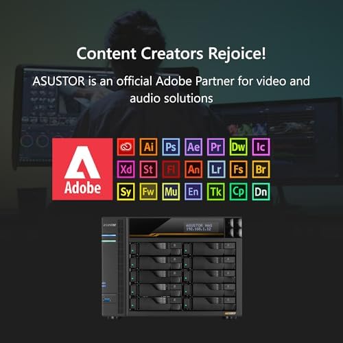 Asustor Lockerstor 10 Gen3 AS6810T 10 Bay NAS, AMD Ryzen V3C14 Quad-Core, 16GB ECC DDR5 RAM, Dual 10GbE + Dual 5GbE, 4 M.2 NVMe SSD Slots, USB4 40Gbps, Enterprise Grade for Enthusiasts(Diskless) - Image 5