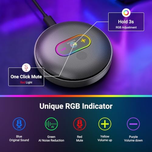 NEEWER UM04 AI USB Omnidirectional Desktop Condenser Microphone, Gray - Image 4
