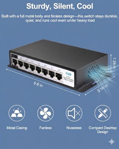 8 Port Gigabit Managed Ethernet Switch 1000Mbps - Image 6