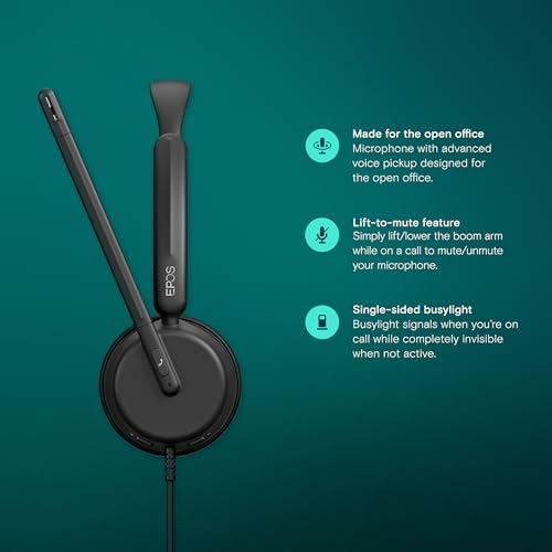 EPOS Impact 430 Mono On-Ear Wired USB-C and USB-A Headset with Noise-Canceling Mic, Plug-and-Play, Clear Audio, Lightweight Comfort, Suitable for Remote Work, Office Calls, and Online Meetings - Image 3