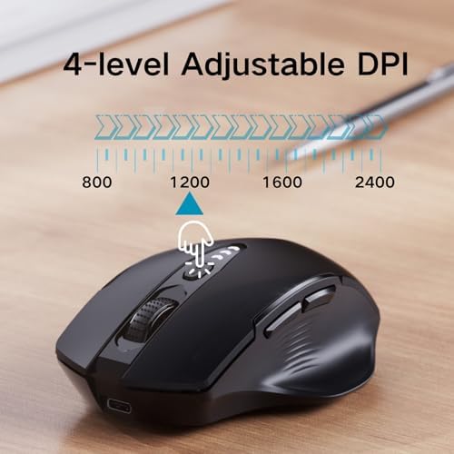 Uineer Bluetooth Mouse, Tri-Mode Wireless, Rechargeable, 3-Device Switch - Image 4