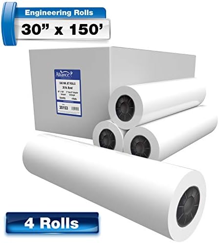 Alliance Wide Format Paper CAD Bond Rolls (20lb | 4 Rolls, 36 In x 150 Ft | 3" Core) - Image 5