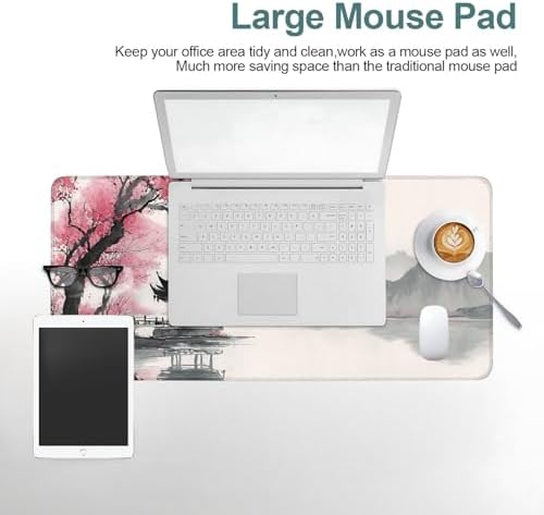 Japanese Cherry Blossoms Gaming Mouse Pad 31.5"x11.8" Large Extended Pad Desk Mat Anti-Slip Rubber Base & Durable Stitched Edges for Gamers Smooth Mouse Pad Writing Surface for Desk Office/Home - Image 7