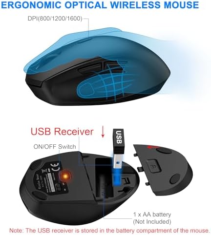 EDJO Wireless Keyboard and Mouse Combo, USB Plug & Play (Classic Black) - Image 4