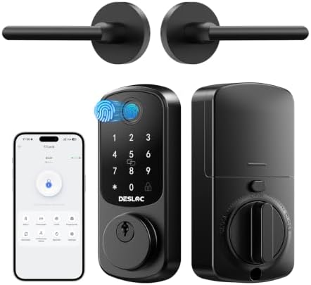 DESLOC B200 Fingerprint Smart Lock with 2 Elegant Round Lever Handles by DESLOC