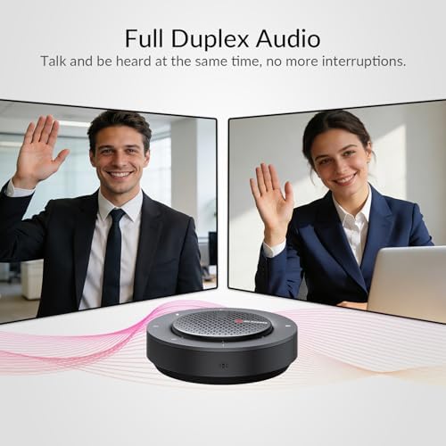 Bluetooth Conference Speakerphone, 360° 4-Mic Pickup, USB & Wireless - Image 4