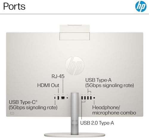 HP 27 inch All-in-One Desktop PC, FHD Display, AMD Ryzen 7 7730U, 32 GB RAM, 1 TB SSD, AMD Radeon Graphics, Windows 11 Home, 27-cr0012 (2024) - Image 7