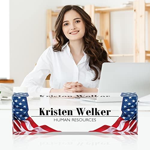 Name Plate for Desk, Desk Name Plate Personalized Office Desk Decor for Women Men, Acrylic Desk Accessories with US Flag, The Office Gifts Employee Appreciation Gifts for Boss, Manager, Teacher, Nurse - Image 3