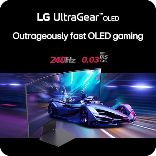 LG 39GS95QE Ultragear OLED Curved Gaming Monitor 39-Inch WQHD 800R 240Hz 0.03ms DisplayHDR True Black 400 AMD FreeSync Premium Pro NVIDIA G-Sync HDMI 2.1 DisplayPort Tilt/Height/Swivel Stand - Black - Image 4