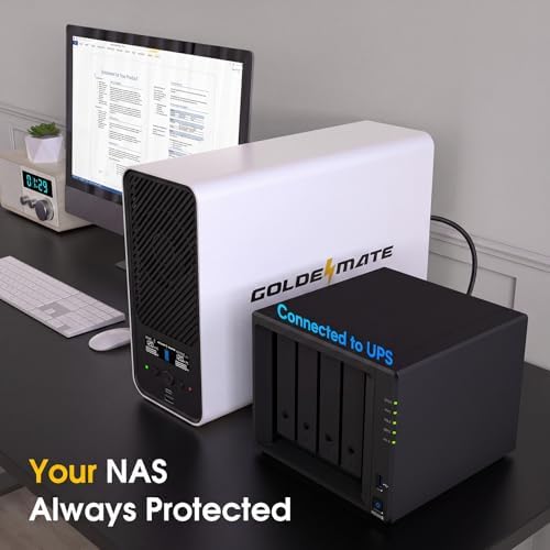 GOLDENMATE 1500VA/1000W Lithium UPS Battery Backup & Surge Protector, White - Image 4
