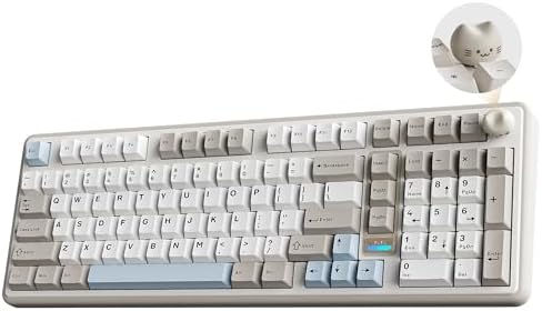 YUNZII B98 PRO 96% Wireless Mechanical Keyboard (Beige, Milk Switch) by YUNZIIMECHANICALKEYBOARD