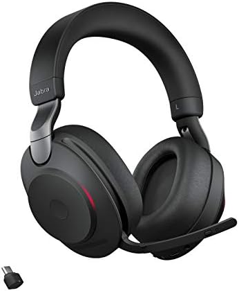 Jabra Evolve2 85 Wireless PC Headset – Noise Cancelling UC Certified Stereo Headphones with Long-Lasting Battery – USB-C Bluetooth Adapter – Black by Jabra