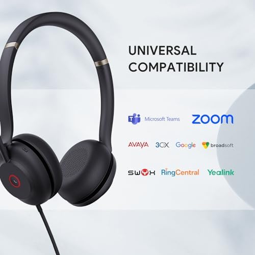 Yealink UH37 PC Headset with Mic for Computer Wired Headphones with USB-C/A - Image 6