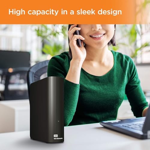 WD 20TB Elements Desktop External Hard Drive, USB 3.0 drive for plug-and-play storage - WDBWLG0200HBK-NESN - Image 4
