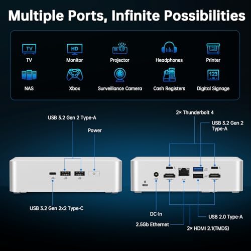 ASUS NUC 15 Pro+ Mini Desktop PC, Intel Series 2 Core Ultra 9 285H, 64GB DDR5 RAM, 1TB PCIe SSD, Micro PC Win 11 Pro, Intel Arc 140T GPU, 8K/Quad 4K HDR, Thunderbolt 4, WiFi 7, BT 5.4, VESA Mount - Image 4