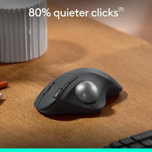 Logitech Ergo M575S Wireless Trackball Mouse, Bluetooth & Logi Bolt Receiver, Ergonomic Thumb-Control Trackball, for PC/Mac (Black/Graphite) - Image 7