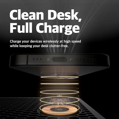 POUT H3 PRO Wireless Charging Mouse Pad – Qi-Enabled Fast Charger with Anti-Slip Base & Smooth Surface for Phones and Earbuds – Sleek Desk Accessory for Home & Office (Latte Cream) - Image 4