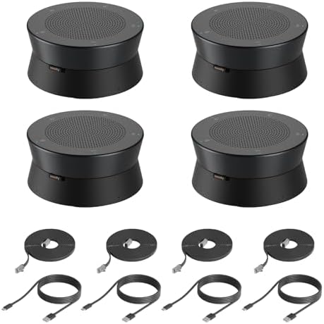 Nearity A21S 4-Pack Zoom Certified Conference Speaker and Microphone by Nearity