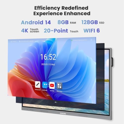 55'' 4k Smart Board Touchscreen Interactive Whiteboard for Classroom Office - Image 2