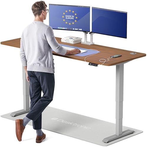 Desktronic HomePro Standing Desk 80x30 — Made in Europe, Ergonomic Sit Stand Home Office Desk, Electric Height Adjustable, Dual Motor, USB & USB-C Charging, Wobble-Free, Touchscreen, 3 Memory Presets by Desktronic