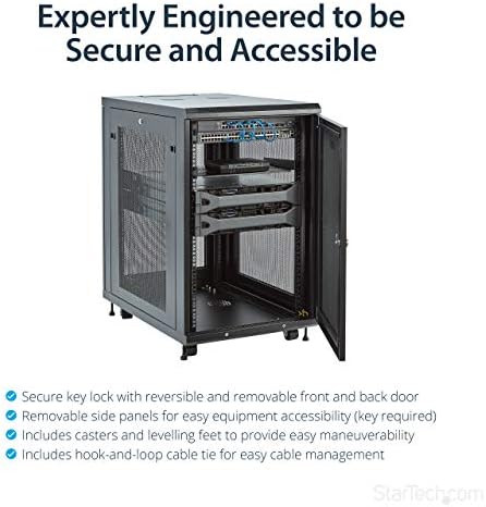 StarTech.com 19" 18U Server Rack Cabinet and 1U Server Rack Shelf Bundle - Image 3