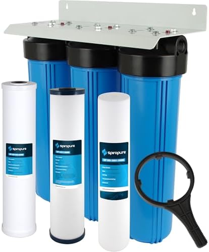SpiroPure SP-WH300 3-Stage Whole House Filter - Sediment, Carbon, Descaler by SpiroPure
