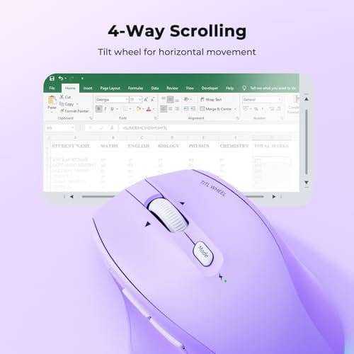 MEETION Wireless Mouse, Ergonomic Bluetooth Mouse for Laptop, Purple - Image 4
