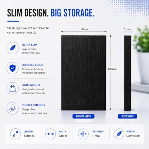 1TB External Hard Drive USB 3.0, 2.5-Inch, Black - Image 5