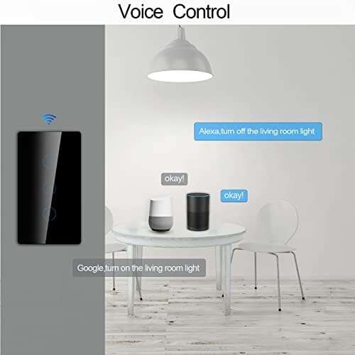 Zigbee Smart Touch Wall Light Switch, App/Voice Control, Night Vision, Tuya Gateway Required (Black, 3 Gang（Neutral Wire Required）) - Image 6
