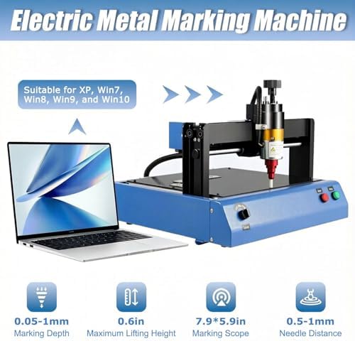 Electric Metal Marking Machine, Desktop Nameplate Tag Marking Tool, 3 in 1 Control, 0.05-1mm Depth, for Mark Fixed Character Serial Number VIN - Image 2