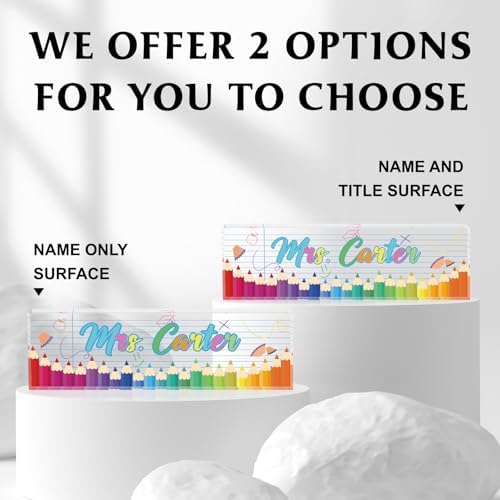 Teacher Office Name Plate for Desk Custom, Desk Name Plate Personalized, Teachers Office Desk Decor, Clear Acrylic Glass Block, Personalized Office Gifts for Teachers, Teacher Appreciation Gifts - Image 2
