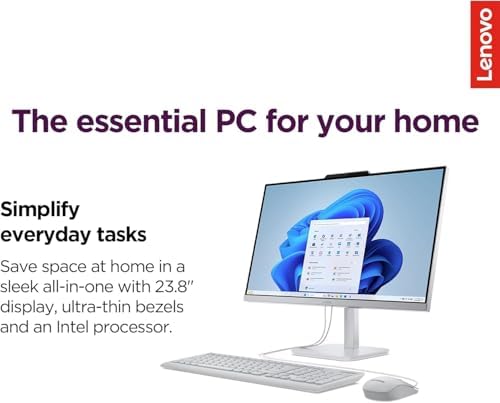 Lenovo IdeaCentre 24" FHD All-in-One Desktop Computer with Office 365 for The Web • 32GB RAM • 2TB Storage • Intel Core • Wired Keyboard and Mouse • Windows 11 - Image 2